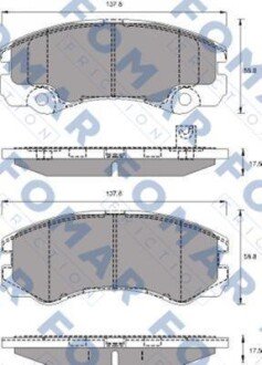 Колодки гальмівні дискові (комплект 4 шт) fomar fo 684381