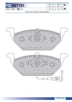 Колодки тормозные дисковые fomar fo 687781