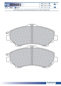 Колодки тормозные дисковые fomar fo 850083