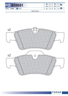 Колодки гальмівні дискові fomar fo 859681