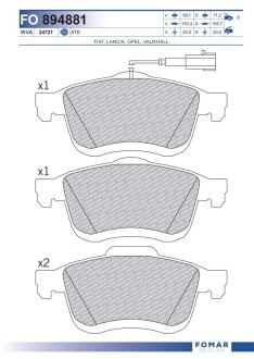 Колодки тормозные дисковые fomar fo 894881