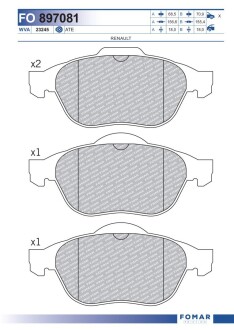 Колодки тормозные дисковые fomar fo 897081