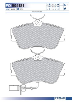 Колодки тормозные дисковые fomar fo 904181