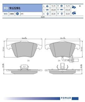 Колодки гальмівні дискові fomar fo 912281