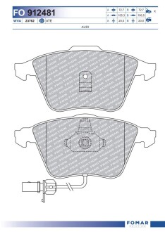 Колодки тормозные дисковые fomar fo 912481