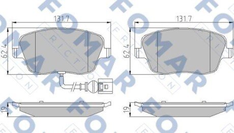 Колодки гальмівні дискові fomar fo922881 (фото 1)