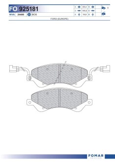 Колодки гальмівні дискові fomar fo 925181