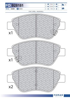 Колодки тормозные дисковые fomar fo 928181