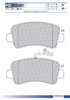 Колодки тормозные дисковые fomar fo 935481