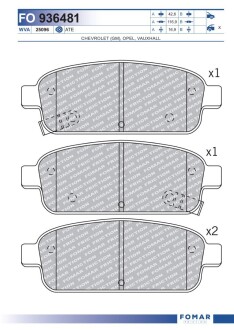 Колодки гальмівні дискові fomar fo 936481