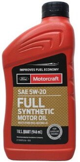 Олива моторна Motorcraft Full Synthetic 5W-20, 0,946л. ford xo5w20q1fs