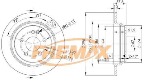 Диск гальмівний fremax bd-0416