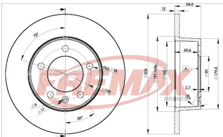 Диск тормозной fremax bd-1410