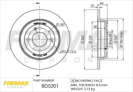 Диск тормозной fremax bd-5201