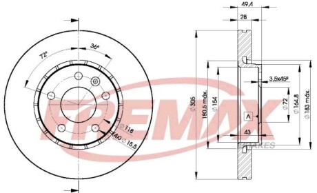 Диск тормозной fremax bd6845 (фото 1)