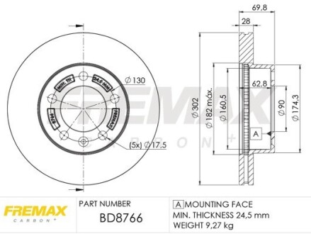 Диск тормозной fremax bd-8766