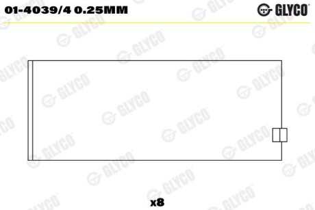 Вкладыши glyco 01-4039/4 0.25MM