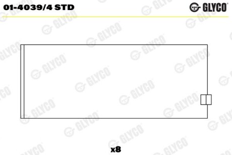 Вкладиш шатунний glyco 0140394STD