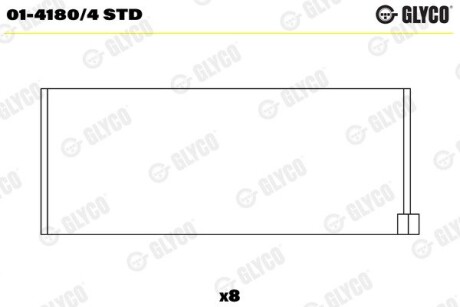 Вкладиш шатунний glyco 01-4180/4 STD