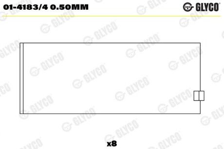 Подшипник скольжения PL 0.50MM glyco 01-4183/4 0.50MM