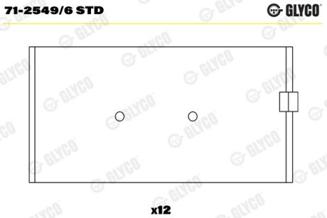 КМП вкладишів шатуна glyco 7125496STD (фото 1)