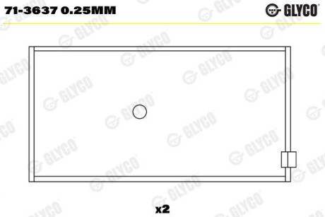 Вкладиші шатунні glyco 71-3637 0.25MM