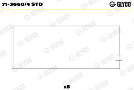 Вкладиші шатунні glyco 71-3660/4 STD