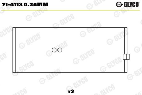 Вкладиші шатунні glyco 71-4113 0.25MM