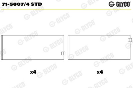 Вкладыши glyco 71-5007/4 STD