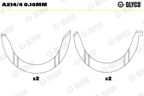 Опора коленвала glyco a2144010MM