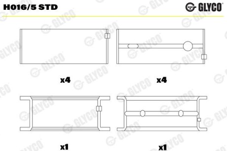 Вкладыши glyco h016/5 STD