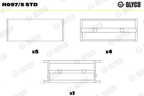 Подшипник скольжения HL STD glyco h097/5 STD