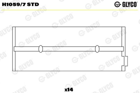 Вкладыши коренные glyco h10597STD (фото 1)