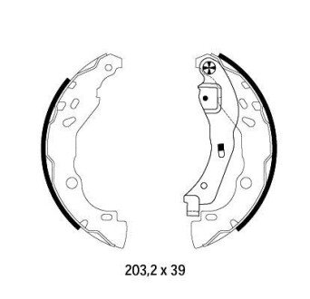 RENAULT Щеки тормозные Clio II, Logan, Nissan Micra IV, Note (система BOSCH!) hella 8DB 355 002-641