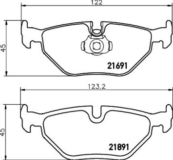 Колодки тормозные Дисковые Комплект; задн. hella 8DB355007981