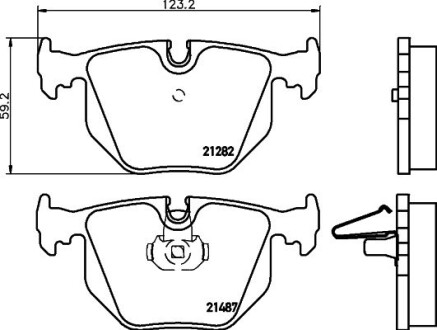 Колодки тормозные Дисковые Комплект; задн. hella 8DB355008091