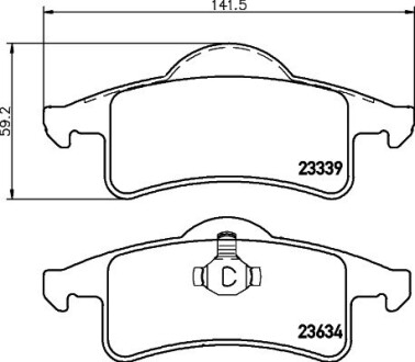 Колодки тормозные Дисковые Комплект; задн. hella 8DB355009891