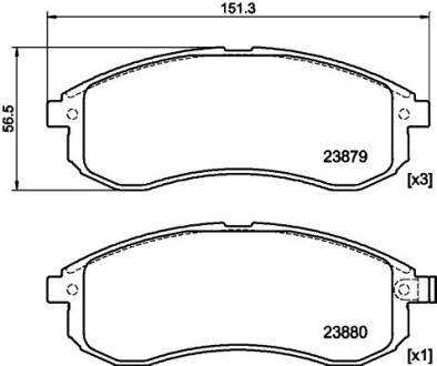 Колодки гальмівні дискові комплект; передн. hella 8DB355010281