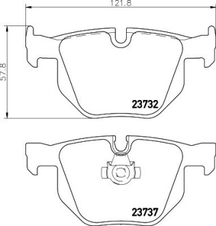 Колодки тормозные Дисковые Комплект; задн. hella 8DB355010471