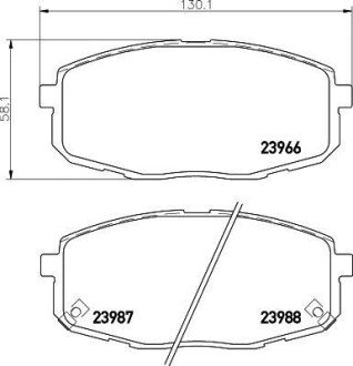 KIA Тормозные колодки передн.Carens 02-,Ceed,Hyundai i30 07- hella 8DB 355 010-611