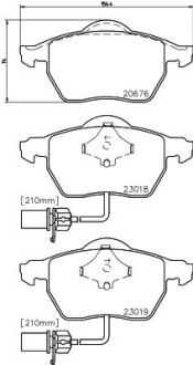 Колодки тормозные дисковые комплект; передняя. hella 8DB355010731