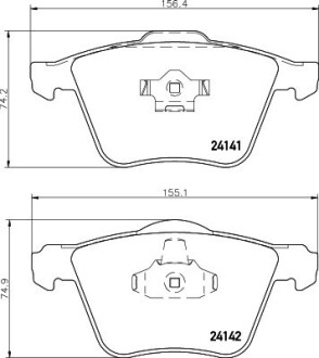 Колодки тормозные дисковые комплект; передняя. hella 8DB355011721