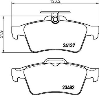 Колодки тормозные Дисковые Комплект; задн. hella 8DB355011731