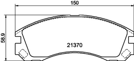 Колодки тормозные дисковые комплект; передняя. hella 8DB355011751