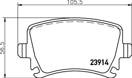 Колодки гальмівні Дискові Комплект; задн. hella 8DB355011771