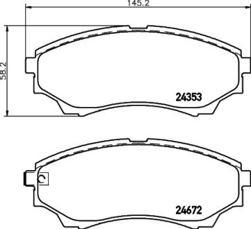 Колодки тормозные дисковые комплект; передняя. hella 8DB355012381