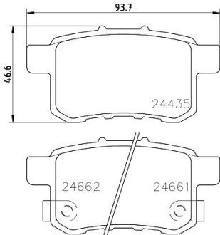 Колодки тормозные Дисковые Комплект; задн. hella 8DB355013631