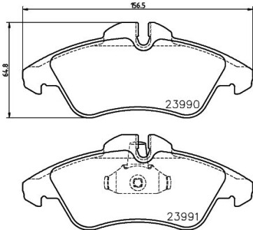 Колодки тормозные дисковые комплект; передняя. hella 8DB355014481