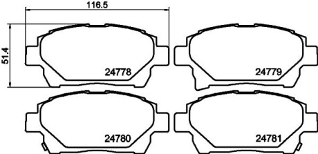 Колодки тормозные дисковые комплект; передняя. hella 8DB355014601