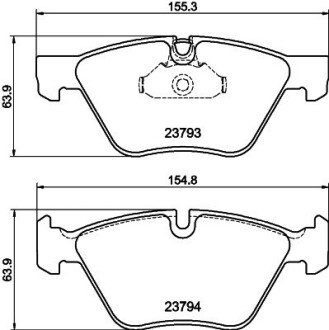 Колодки тормозные дисковые комплект; передняя. hella 8DB355015031